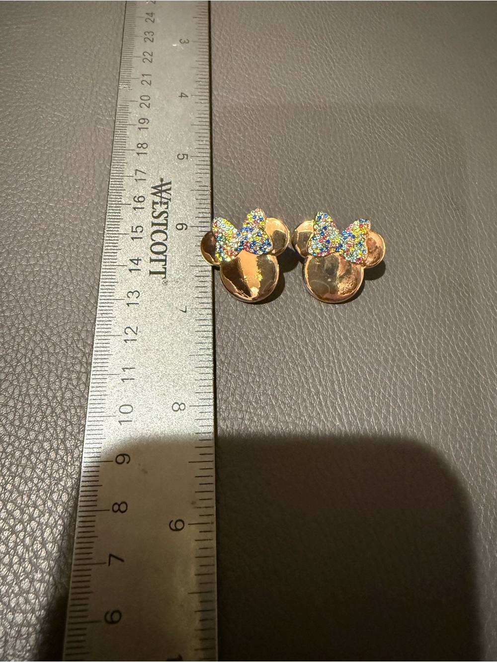 BaubleBar Gold Tone Minnie Earrings with Multicolor Crystal Bows